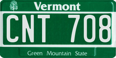 VT license plate CNT708