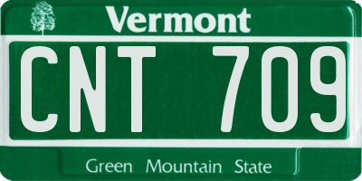 VT license plate CNT709