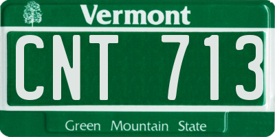 VT license plate CNT713