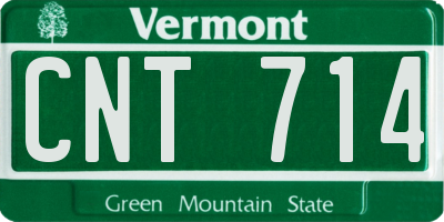 VT license plate CNT714