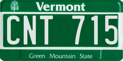 VT license plate CNT715