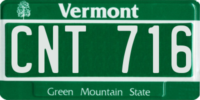 VT license plate CNT716