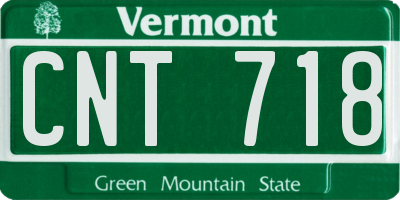 VT license plate CNT718