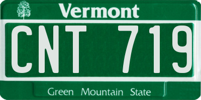 VT license plate CNT719