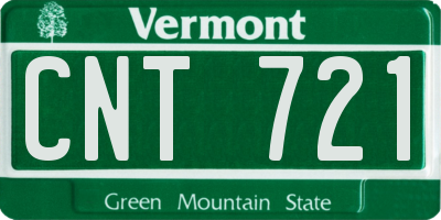 VT license plate CNT721