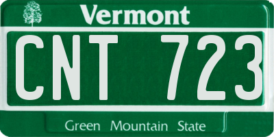 VT license plate CNT723