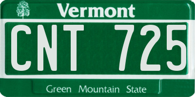 VT license plate CNT725