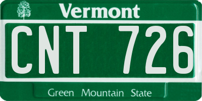 VT license plate CNT726
