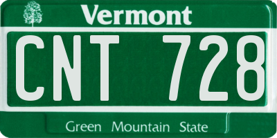 VT license plate CNT728