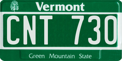 VT license plate CNT730
