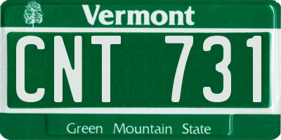 VT license plate CNT731