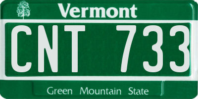 VT license plate CNT733