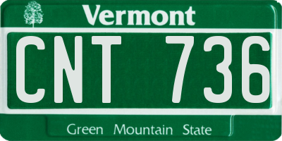 VT license plate CNT736