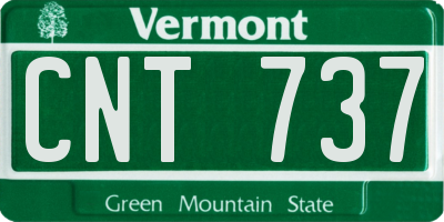 VT license plate CNT737