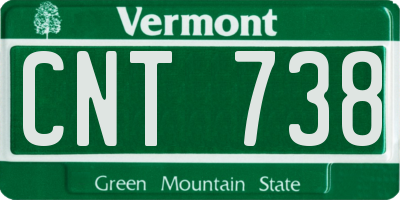 VT license plate CNT738