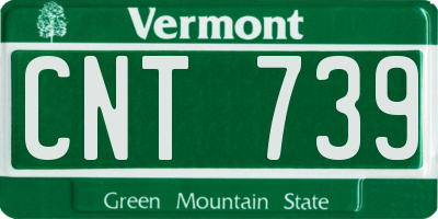 VT license plate CNT739