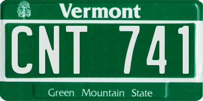 VT license plate CNT741