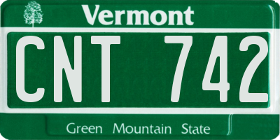 VT license plate CNT742