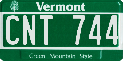 VT license plate CNT744