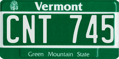 VT license plate CNT745