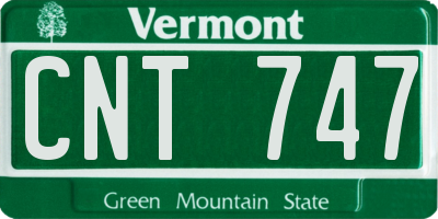 VT license plate CNT747