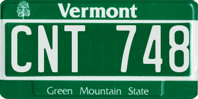VT license plate CNT748