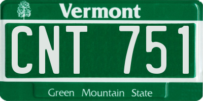 VT license plate CNT751