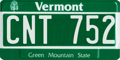 VT license plate CNT752