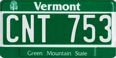 VT license plate CNT753