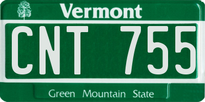 VT license plate CNT755