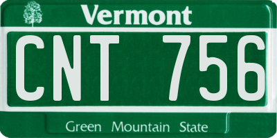 VT license plate CNT756