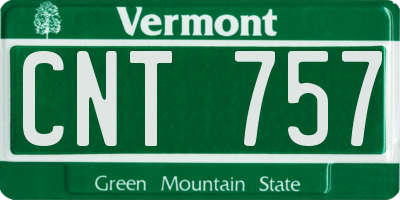 VT license plate CNT757
