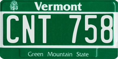 VT license plate CNT758