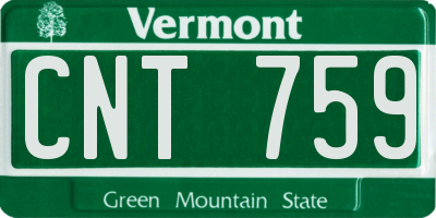 VT license plate CNT759