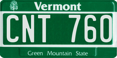 VT license plate CNT760