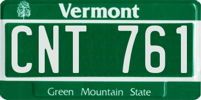 VT license plate CNT761