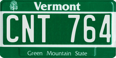 VT license plate CNT764