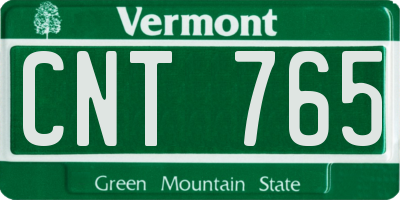 VT license plate CNT765