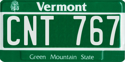 VT license plate CNT767