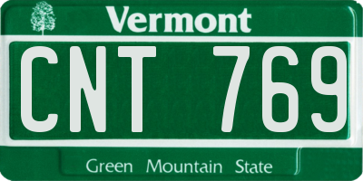 VT license plate CNT769
