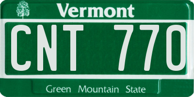 VT license plate CNT770