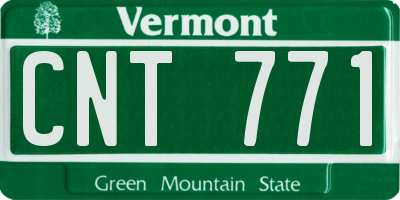 VT license plate CNT771