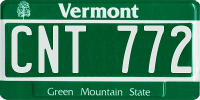 VT license plate CNT772