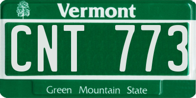 VT license plate CNT773