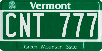 VT license plate CNT777