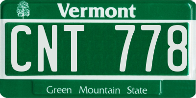 VT license plate CNT778