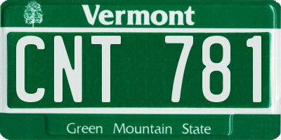 VT license plate CNT781