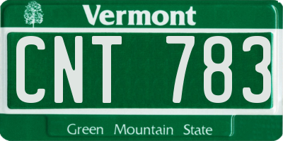 VT license plate CNT783
