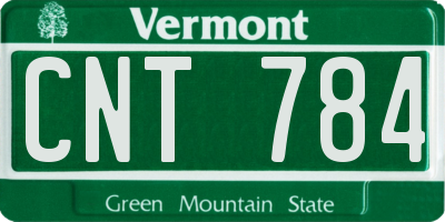 VT license plate CNT784