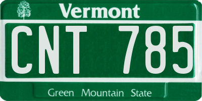 VT license plate CNT785